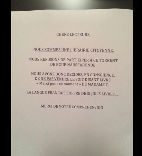 Bιβλιοπωλεία στη Γαλλία αρνούνται να πουλήσουν το βιβλίο της Τριερβελέρ: Δεν θα γίνουμε πλυντήριο για τα άπλυτα της κυρίας [εικόνες] | iefimerida.gr 2