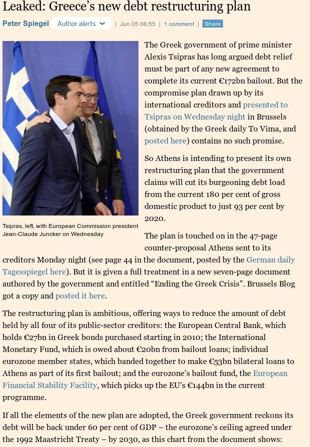 Η ελληνική πρόταση στους δανειστές για την αναδιάρθρωση του χρέους  | iefimerida.gr 1