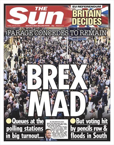 Τα Βρετανικά πρωτοσέλιδα «φωτογραφίζουν» την νίκη του Bremain [εικόνες] | iefimerida.gr 2