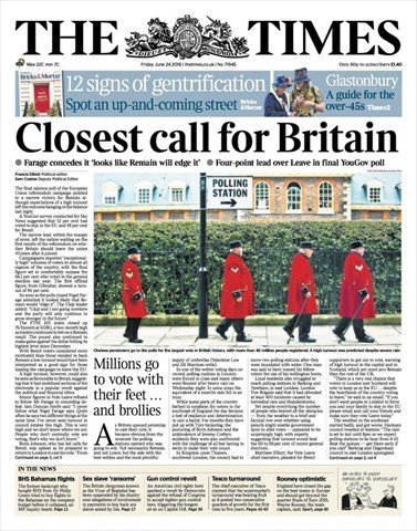 Τα Βρετανικά πρωτοσέλιδα «φωτογραφίζουν» την νίκη του Bremain [εικόνες] | iefimerida.gr 3