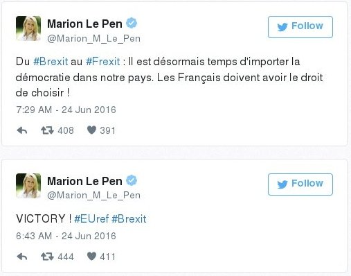 Πανηγυρίζουν οι ακροδεξιοί στη Γαλλία: «Από το Brexit στο Frexit» λέει η Μαριόν Λεπέν [εικόνες] | iefimerida.gr 0