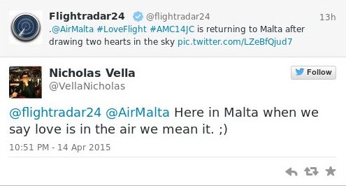 Για ποιο λόγο αεροπλάνο της Air Malta σχημάτισε καρδιές στον ουρανό της Μεσογείου [εικόνες] | iefimerida.gr 1