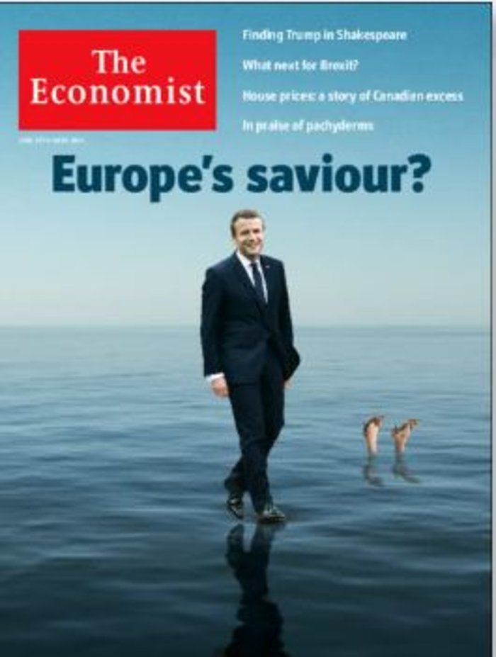 Μεσσίας ο Μακρόν στο εξώφυλλο του Economist και δίπλα πνίγεται η Μέι με τιγρέ γοβάκια [εικόνα]  | iefimerida.gr 0