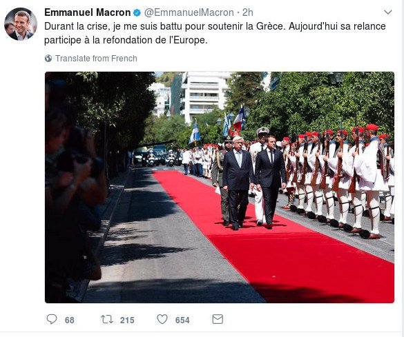 Τα tweets που ανέβασε ο Εμανουέλ Μακρόν για την επίσκεψή του στην Αθήνα [εικόνες] | iefimerida.gr 0