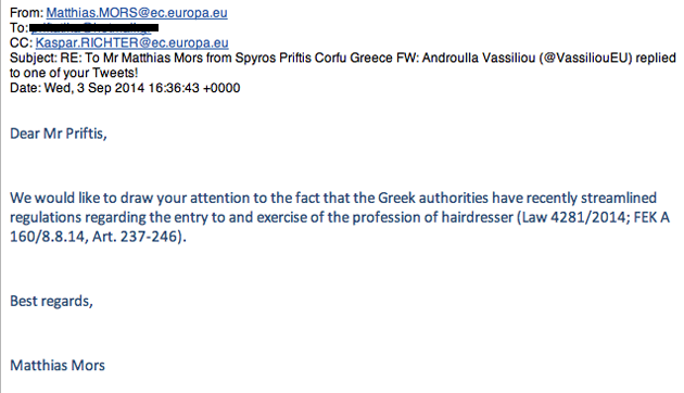 Ο Κερκυραίος κομμωτής που μιλάει με την Τρόικα -Το email που του έστειλε ο Ματίας Μορς [εικόνες]   | iefimerida.gr 0