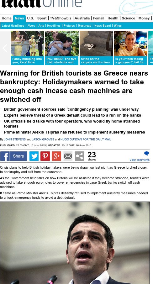 Daily Mail: Πλάνο της βρετανικής κυβέρνησης για τους Βρετανούς τουρίστες στην Ελλάδα σε περίπτωση πτώχευσης | iefimerida.gr 0