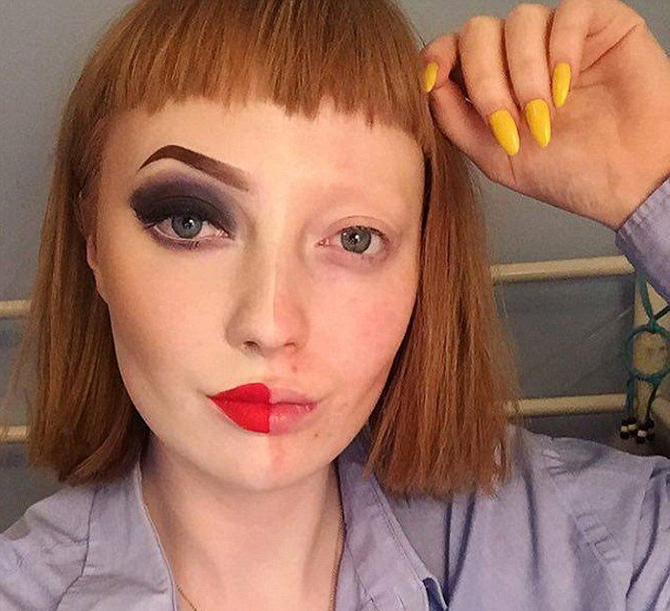 Η παντοδυναμία του μακιγιάζ σε μια φωτογραφία -Βάφτηκε απλά και έγινε σαν την Τζολί [εικόνες] | iefimerida.gr 5