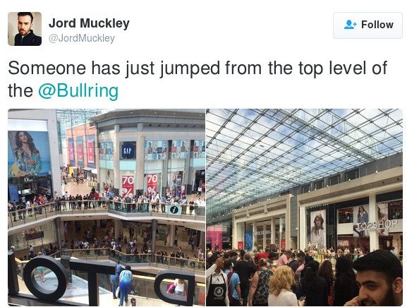 Σοκ στο Μπίρμινγχαμ: Ανδρας πήδηξε στο κενό από τον 3ο όροφο εμπορικού κέντρου [εικόνες & βίντεο] | iefimerida.gr 1