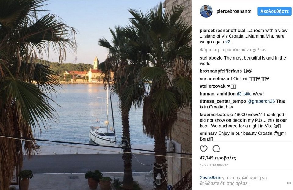 Πιρς Μπρόσναν και Κόλιν Φερθ ποστάρουν από τα γυρίσματα του νέου Mamma Mia [εικόνες]  | iefimerida.gr 5