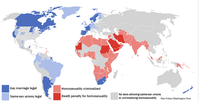 Ο χάρτης της ομοφυλοφιλίας- Σε ποιες χώρες είναι ποινικό αδίκημα οι σχέσεις ατόμων του ίδιου φύλου [εικόνα] | iefimerida.gr 0