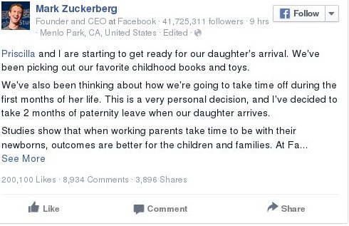 Ο Μαρκ Ζούκερμπεργκ ξαφνιάζει: Θα πάρω δύο μήνες άδεια πατρότητας μόλις γεννηθεί η κόρη μου [εικόνες] | iefimerida.gr 1