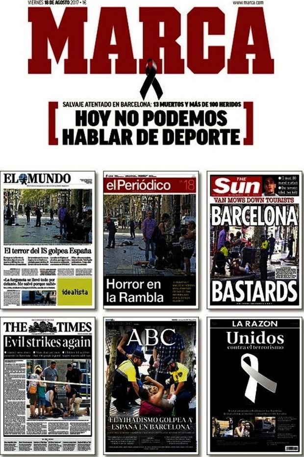 To ξεχωριστό πρωτοσέλιδο της «Marca» - Την επόμενη μέρα του τρομοκρατικού χτυπήματος [εικόνα]  | iefimerida.gr 0
