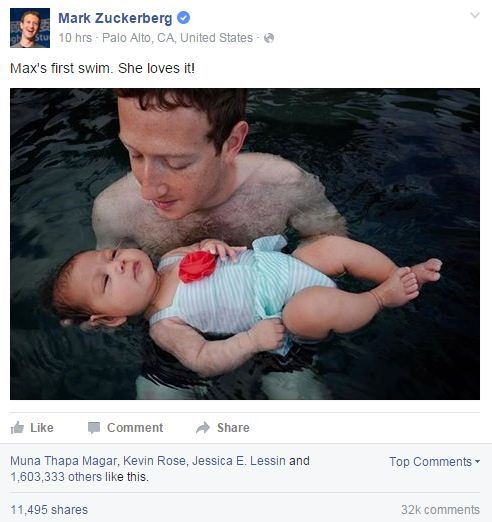 Ο Ζούκερμπεργκ κάνει μπάνιο την κόρη του και τρελαίνει το Facebook [εικόνες] | iefimerida.gr 1