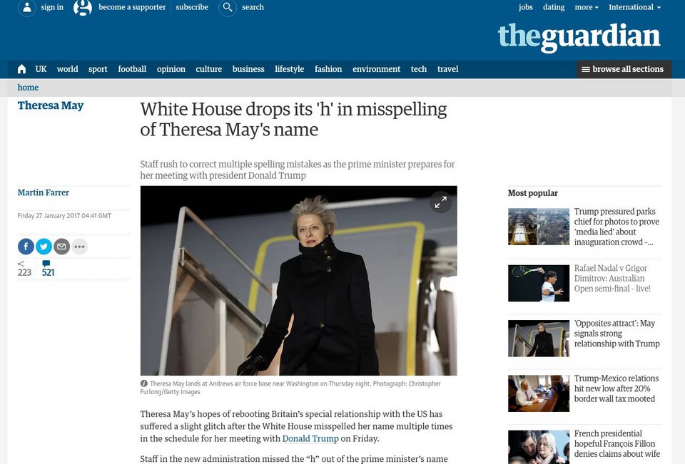 Σάλος στα βρετανικά ΜΜΕ: Ο Λευκός Οίκος μπέρδεψε την Τερέζα Μέι με πορνοστάρ [εικόνες]  | iefimerida.gr 0