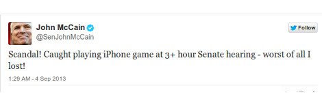Η Washington Post αποκάλυψε ότι ο γερουσιαστής Τζον ΜακΚέιν  έπαιζε πόκερ στο κινητό την ώρα της απόφασης για τη Συρία [εικόνα] | iefimerida.gr 0