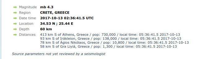 Σεισμική δόνηση 4,3 Ρίχτερ νότια της Κρήτης [εικόνες] | iefimerida.gr 1