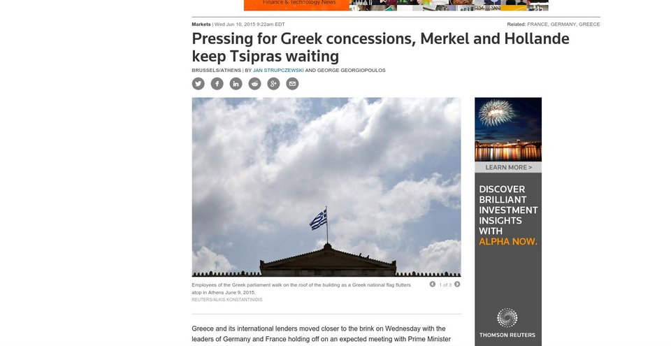 Reuters: Μέρκελ και Ολάντ έχουν τον Τσίπρα στο «περίμενε» για να κάνει περισσότερες υποχωρήσεις | iefimerida.gr 0