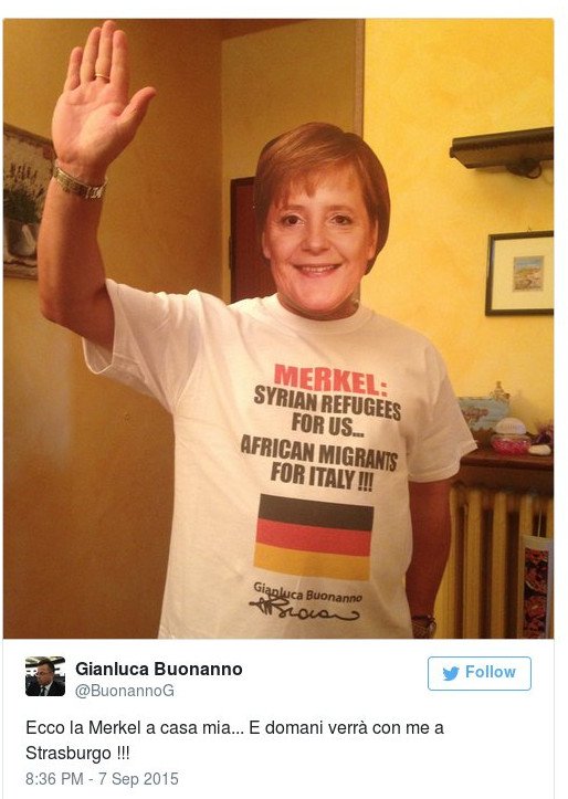 Απίστευτο: Ευρωβουλευτής βάζει μάσκα της Μέρκελ για να διαμαρτυρηθεί για τους πρόσφυγες [βίντεο] | iefimerida.gr 1