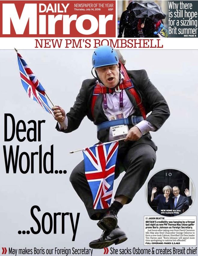 «Dear World... Sorry» -Η Mirror ζητάει συγγνώμη για την υπουργοποίηση Τζόνσον  [εικόνες] | iefimerida.gr 0