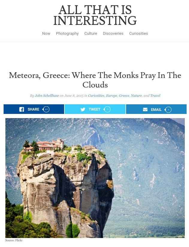 Αμερικανός δημοσιογράφος γράφει για τα Μετέωρα: Εκεί όπου οι καλόγεροι προσεύχονται μέσα στα σύννεφα [εικόνες] | iefimerida.gr 3