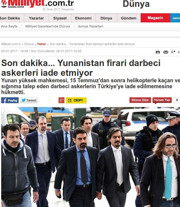 Τι λέει ο τουρκικός Τύπος για το «όχι» στην έκδοση των 8 Τούρκων | iefimerida.gr 1