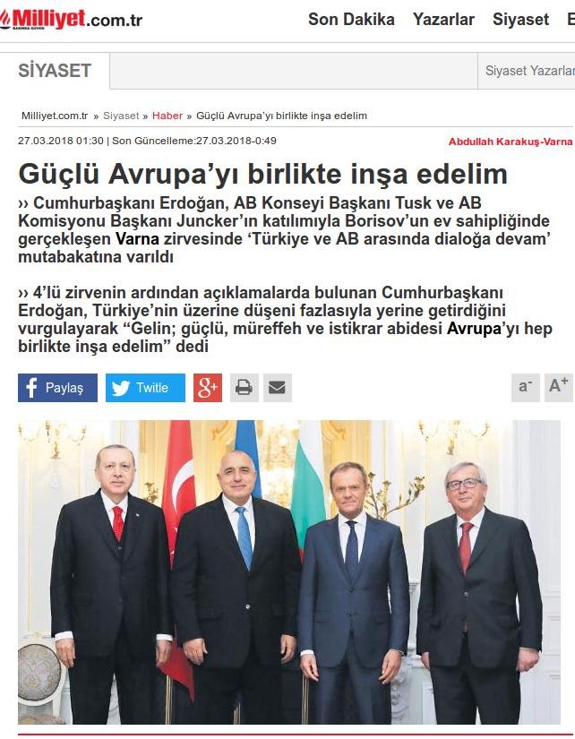 Τα τουρκικά ΜΜΕ για την ευρωτουρκική σύνοδο στη Βάρνα -«Εκρυψαν» τις πιέσεις της ΕΕ στην Αγκυρα | iefimerida.gr 2