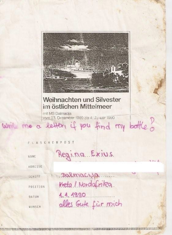 Μήνυμα από το 1990 έκρυβε το μπουκάλι που ξεβράστηκε στην Κεφαλονιά [εικόνα] | iefimerida.gr 0