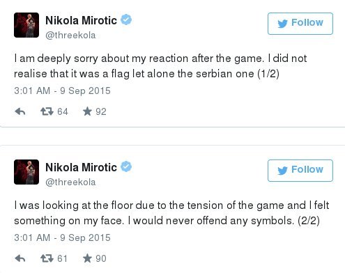 Eurobasket 2015: Εσκισε τη σημαία της Σερβίας ο Μαυροβούνιος Μίροτιτς [βίντεο] | iefimerida.gr 0