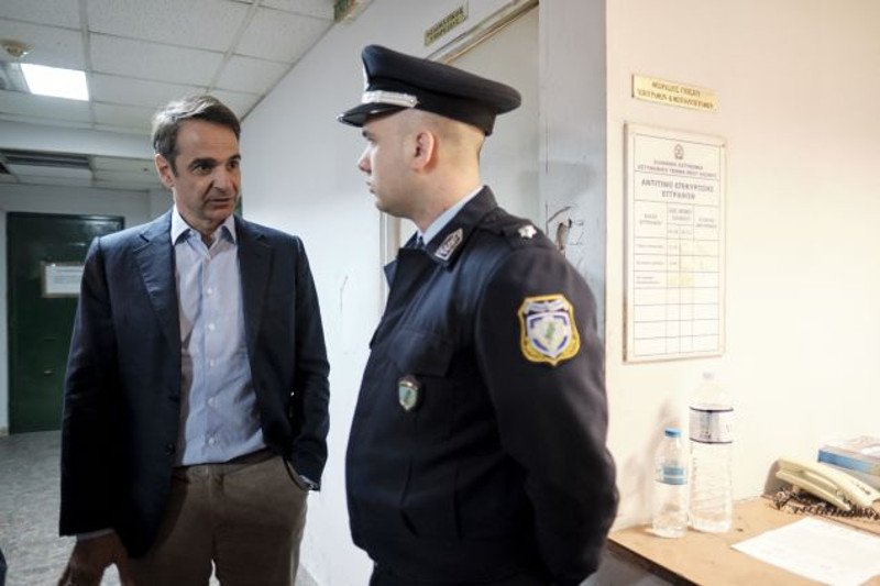 Ο πρόεδρος της Νέας Δημοκρατίας Κυριάκος Μητσοτάκης στο Α.Τ. Ακρόπολης