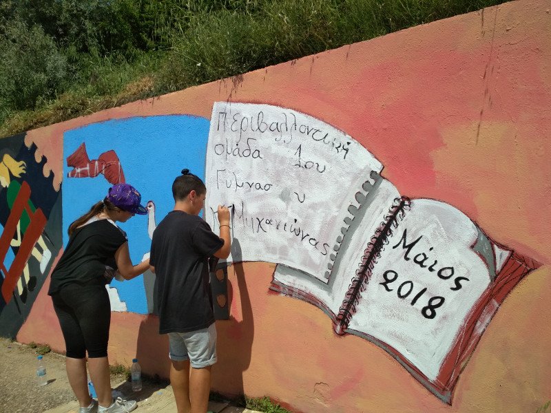 Μαθητές ζωγράφισαν 20 μέτρα τοίχο στο λιμάνι της Νέας Μηχανιώνας [εικόνες] | iefimerida.gr 0