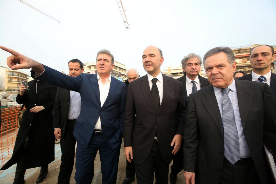 Ο Μοσκοβισί στο μετρό -Επισκέφθηκε τον υπό κατασκευή σταθμό στον Κορυδαλλό [εικόνες] | iefimerida.gr 0