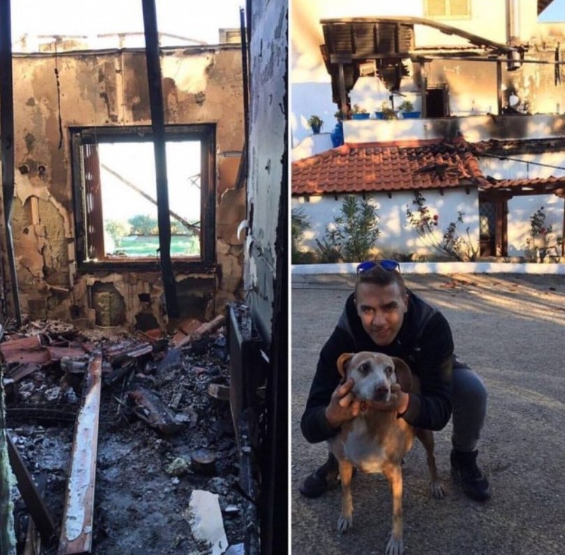 Συγκλονίζει ο γιος του Μπίκα - Η φωτογραφία με το καμένο σπίτι και τον σκύλο αγκαλιά | iefimerida.gr 0