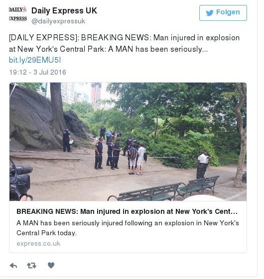 Εκρηξη στο Σέντραλ Παρκ της Νέας Υόρκης -Σοβαρά τραυματισμένος ένας άνδρας [εικόνες&βίντεο] | iefimerida.gr 0
