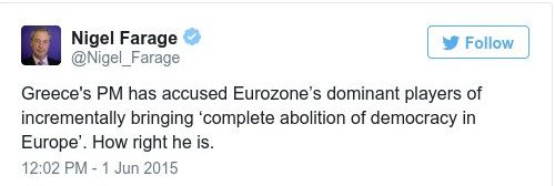 Φάρατζ υπέρ Τσίπρα: Τι έγραψε στο Twitter o Βρετανός ακροδεξιός πολιτικός [εικόνες] | iefimerida.gr 0