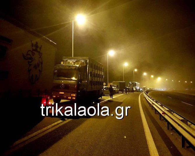 Τρίκαλα: «Λαμπάδιασε» νταλίκα στην Εθνική -Εγκλωβισμένοι επί δίωρο οι οδηγοί [εικόνες & βίντεο] | iefimerida.gr 0