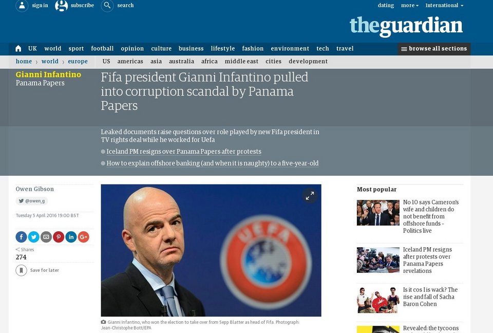 Στο σκάνδαλο Panama Papers και ο νέος πρόεδρος της FIFA | iefimerida.gr 0