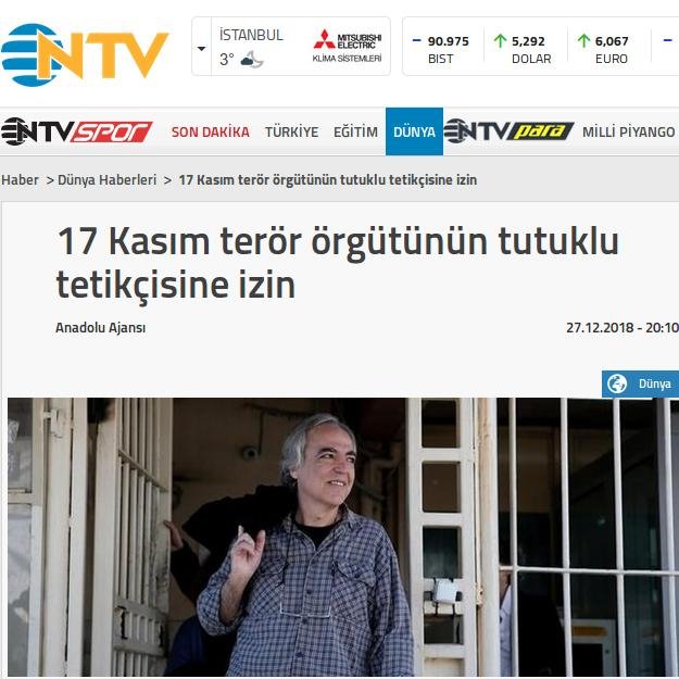 «Απόφαση-σκάνδαλο»: Τα τουρκικά ΜΜΕ καταδικάζουν τη νέα άδεια στον Κουφοντίνα | iefimerida.gr 1