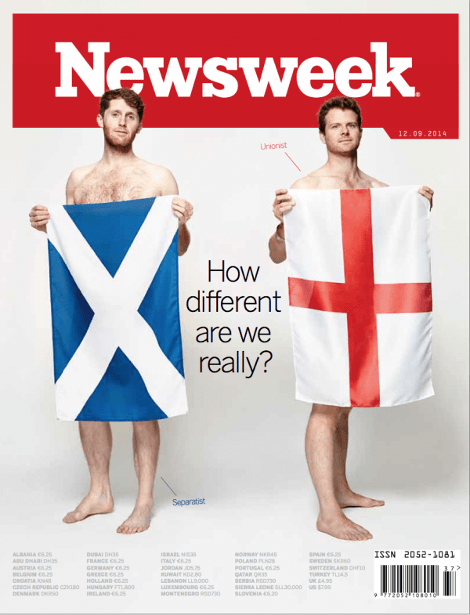 Το ανατρεπτικό εξώφυλλο του Newsweek για τη Σκωτία -Δυο φίλοι διαφωνούν για το δημοψήφισμα κι αναρωτιούνται: «Πόσο διαφορετικοί είμαστε»; [εικόνες] | iefimerida.gr 0