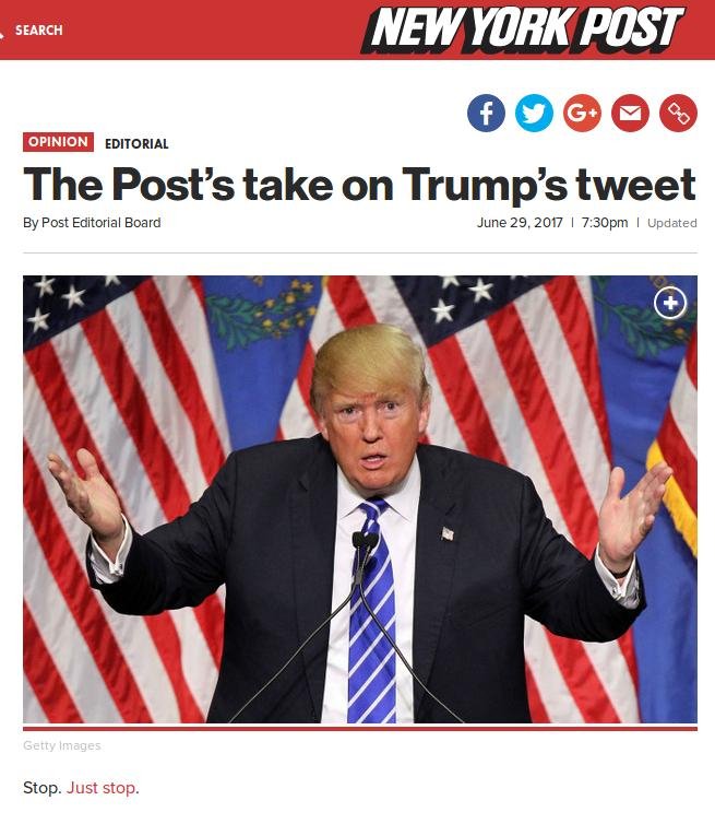 H Νew York Post τρολάρει τον Τραμπ με editorial τριών λέξεων! | iefimerida.gr 0
