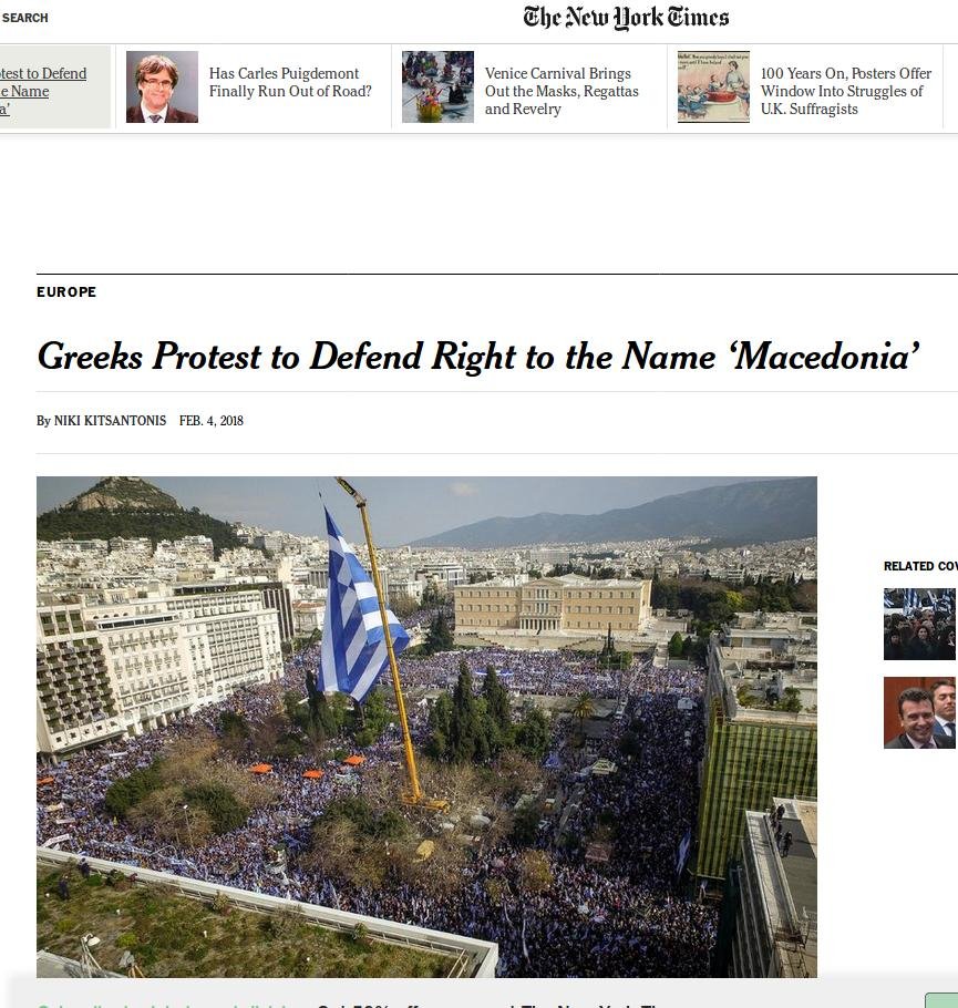 Τι γράφουν τα διεθνή ΜΜΕ για το ογκώδες συλλαλητήριο στην Αθήνα για το όνομα «Μακεδονία» | iefimerida.gr 6