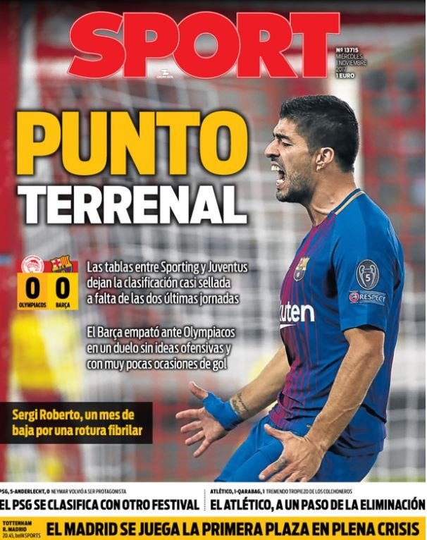 Πώς σχολιάζουν τα ισπανικά Μέσα το 0-0 στο Ολυμπιακός-Μπαρτσελόνα [εικόνες] | iefimerida.gr 0