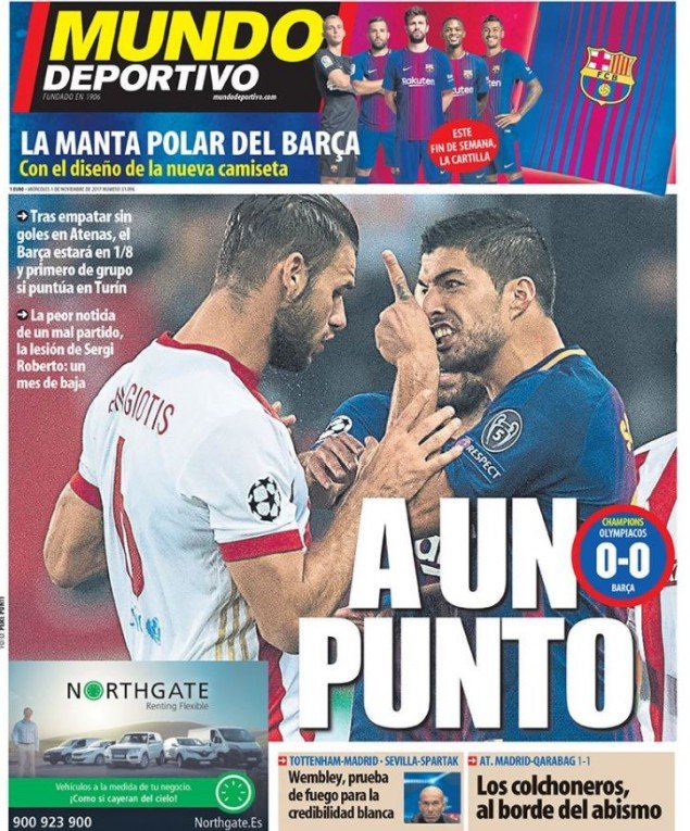 Πώς σχολιάζουν τα ισπανικά Μέσα το 0-0 στο Ολυμπιακός-Μπαρτσελόνα [εικόνες] | iefimerida.gr 1