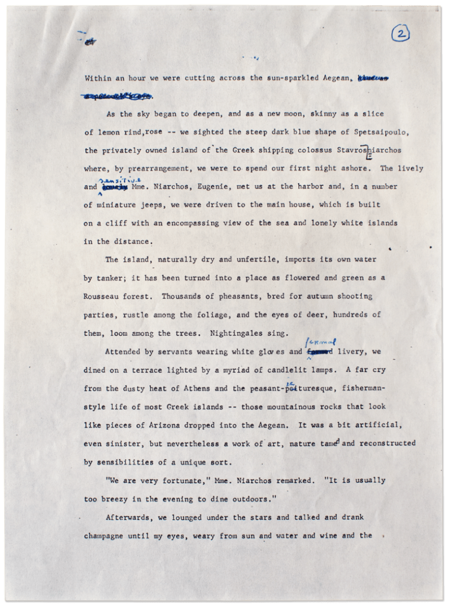 Η κρουαζιέρα στην Ελλάδα και η συνάντηση με  την Ευγενία Νιάρχου στις χαμένες σελίδες του Tρούμαν Καπότε [ντοκουμέντο] | iefimerida.gr 1