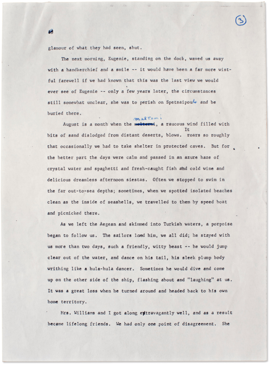 Η κρουαζιέρα στην Ελλάδα και η συνάντηση με  την Ευγενία Νιάρχου στις χαμένες σελίδες του Tρούμαν Καπότε [ντοκουμέντο] | iefimerida.gr 2