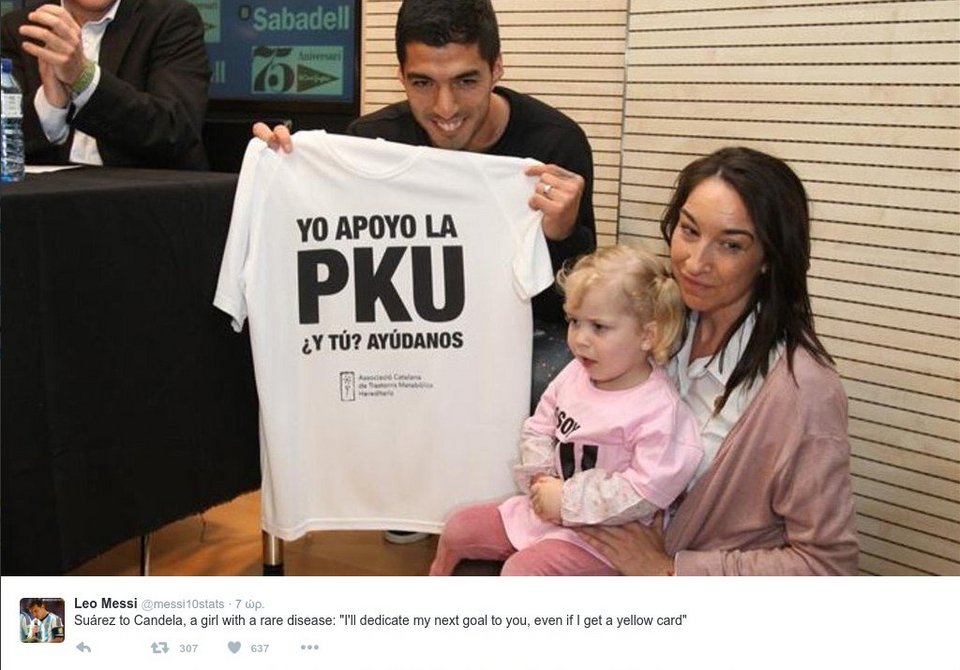 Βούρκωσε ο Σουάρες για το μικρό κοριτσάκι με νόσο PKU [βίντεο] | iefimerida.gr 0