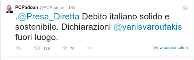 Είπε πολλά και μάλωσε ο Βαρουφάκης με τον Ιταλό ομόλογό του για το ιταλικό χρέος [εικόνες] | iefimerida.gr 0