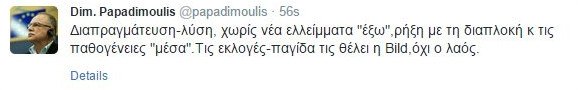 Παπαδημούλης: Τις εκλογές-παγίδα τις θέλει η Bild, όχι ο λαός | iefimerida.gr 0