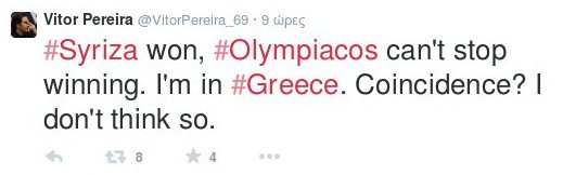 Tweet του προπονητή του Ολυμπιακού για την εκλογή ΣΥΡΙΖΑ [εικόνα] | iefimerida.gr 0