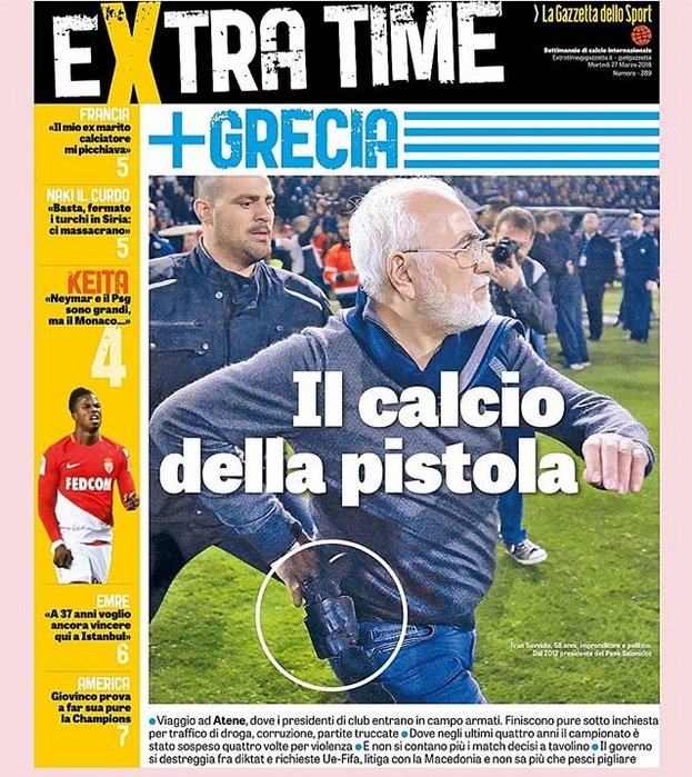 «Gazzetta dello Sport» για την Ελλάδα: «Το ποδόσφαιρο του πιστολιού» | iefimerida.gr 1