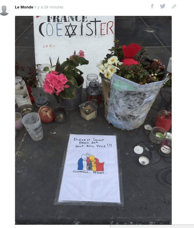 Βρυξέλλες: Ανθρωποι κατεβαίνουν στο δρόμο και γράφουν με κιμωλία -«Μαζί ενάντια στο μίσος» [εικόνες] | iefimerida.gr 11